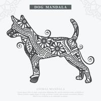 Hund Mandala-Vektor. Vintage dekorative Elemente. orientalisches Muster, Vektorillustration. vektor