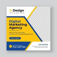 Social-Media-Post-Banner für digitale Marketingagentur, quadratische Flyer-Vorlage, Web-Banner-Post-Vorlage vektor