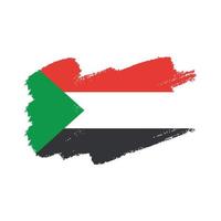 Sudan-Flaggenvektor mit Aquarellpinselart vektor