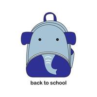 kiddie animal backpack -animal themed back to school - gulligt och roligt ansiktsuttryck vektor