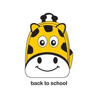 kiddie animal backpack -animal themed back to school - gulligt och roligt ansiktsuttryck vektor