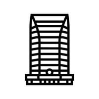 Öffentlichkeit Bank Gebäude Linie Symbol Vektor Illustration