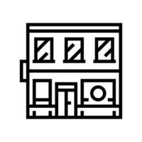 Stadtbild Bank Gebäude Linie Symbol Vektor Illustration