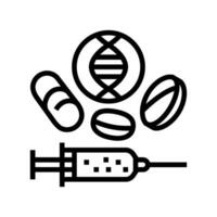 Gen Therapie Kryptogenetik Linie Symbol Vektor Illustration