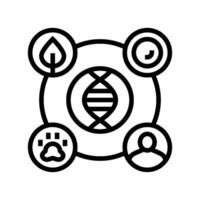 genetisch Vielfalt Kryptogenetik Linie Symbol Vektor Illustration