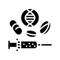 Gen Therapie Kryptogenetik Glyphe Symbol Vektor Illustration