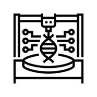 Synthetik Biologie Kryptogenetik Linie Symbol Vektor Illustration