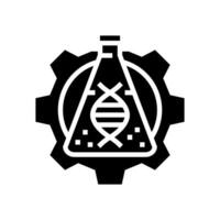 Biotechnologie Labor Kryptogenetik Glyphe Symbol Vektor Illustration