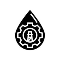 Öl Industrie Fabrik Glyphe Symbol Vektor Illustration