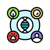 genetisch Vielfalt Kryptogenetik Farbe Symbol Vektor Illustration