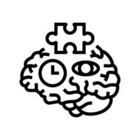 kognitiv Kompetenzen Neurowissenschaften Neurologie Linie Symbol Vektor Illustration