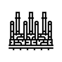 Raffinerie Öl Industrie Linie Symbol Vektor Illustration
