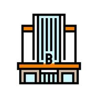 Anerkennung Bank Gebäude Farbe Symbol Vektor Illustration