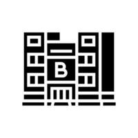 Haus Bank Gebäude Glyphe Symbol Vektor Illustration