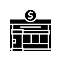 Büro Bank Gebäude Glyphe Symbol Vektor Illustration