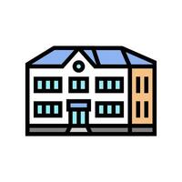 Kind Schule Gebäude Farbe Symbol Vektor Illustration