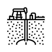 Extraktion Öl Industrie Linie Symbol Vektor Illustration