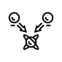 Überlagerung Zustand Quantum Technologie Linie Symbol Vektor Illustration