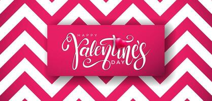 Lycklig valentines dag design med röd hjärta på skinande violett bakgrund. vektor bröllop och kärlek tema illustration för Semester hälsning kort, fest inbjudan eller promo baner.