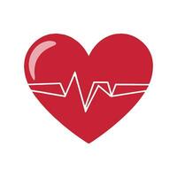 Herzschlag Symbol mit rot Herz auf Weiß Hintergrund vektor
