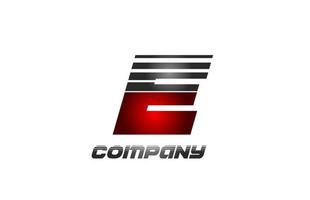 e alfabetet brev logotyp ikon design i röd grå tonad färg för företag och företag vektor