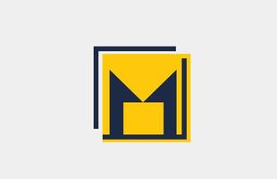 m gul blå fyrkantiga alfabetet brev logotyp ikon design för företag och företag vektor