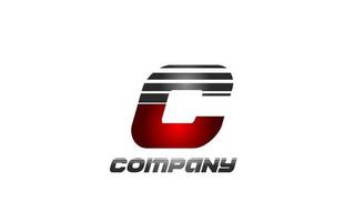 c Alphabet Buchstaben Logo Icon Design in rotgrauer Farbverlaufsfarbe für Unternehmen und Unternehmen vektor