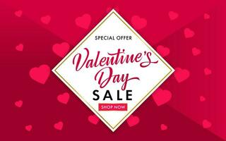 Valentinstag Tag Verkauf Banner Design. Besondere Angebot Werbung Coupon. Werbung Vorlage. vektor