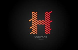h orange Alphabet Buchstaben Logo Icon Design für Unternehmen und Unternehmen vektor