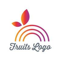 minimalistisk, friska och färgrik frukt logotyp design vektor använder sig av för kosmetika, ekologi aktivitet, mat och juice företag.
