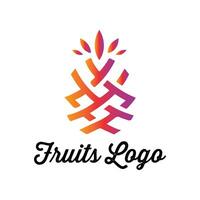 minimalistisk, friska och färgrik frukt logotyp design vektor använder sig av för kosmetika, ekologi aktivitet, mat och juice företag.