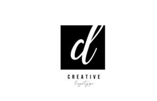 d einfaches schwarz-weißes quadratisches Alphabet Buchstaben-Logo-Icon-Design für Unternehmen und Unternehmen vektor