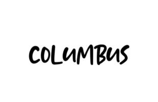 Columbus City handschriftliche Typografie Worttext Hand Schriftzug. moderner kalligraphietext. schwarze Farbe vektor