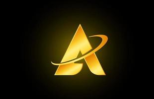 en alfabetbokstavslogotypikon för företag och företag med gulddesign vektor