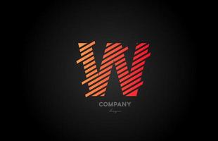 w orange alfabetet brev logotyp ikon design för företag och företag vektor