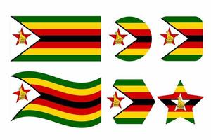 zimbabwe flagga enkel illustration för självständighetsdag eller val vektor