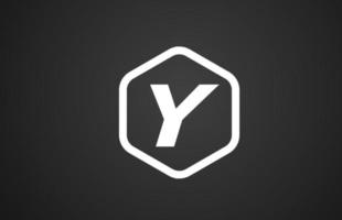 y Schwarz-Weiß-Alphabet-Logo-Icon-Design mit Raute für Unternehmen und Unternehmen vektor