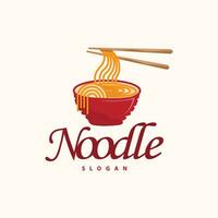 Nudel Logo Vektor traditionell japanisch Essen Ramen Nudeln Restaurant Marke Silhouette Design Vorlage