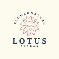 lotus logotyp vektor blomma trädgård design enkel elegant minimalistisk illustration mall