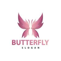 Schmetterling Logo Design schön fliegend Tier Illustration Vektor einfach minimalistisch bunt Illustration