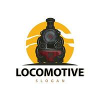 ånga tåg logotyp vektor illustration gammal tåg silhuett årgång lokomotiv design mall varumärke