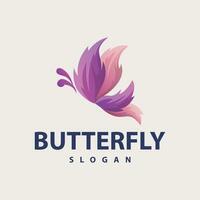 fjäril logotyp design skön flygande djur- illustration vektor enkel minimalistisk färgrik illustration