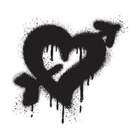 Liebe Symbol. Herz gestalten mit Pfeil. Graffiti Vektor Illustration isoliert auf Weiß Hintergrund..