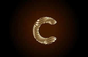 c gul alfabetet brev logotypen ikon för företaget. metallisk guldlinje design för lyxig identitet vektor
