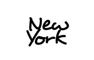 New York City handgeschriebener Worttext Handbeschriftung. Kalligraphie-Text. Typografie in schwarzer Farbe vektor
