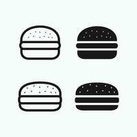 snabb mat ikon uppsättning. burger ikon vektor design