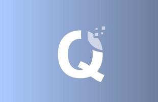 q weißes blaues Alphabet Buchstaben-Logo-Symbol für Unternehmen und Unternehmen mit pastellfarbenem Design vektor