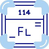 Flerovium Linie gefüllt Symbol vektor