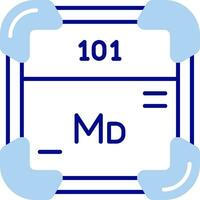 Mendelevium Linie gefüllt Symbol vektor