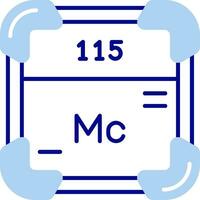 moscovium Linie gefüllt Symbol vektor